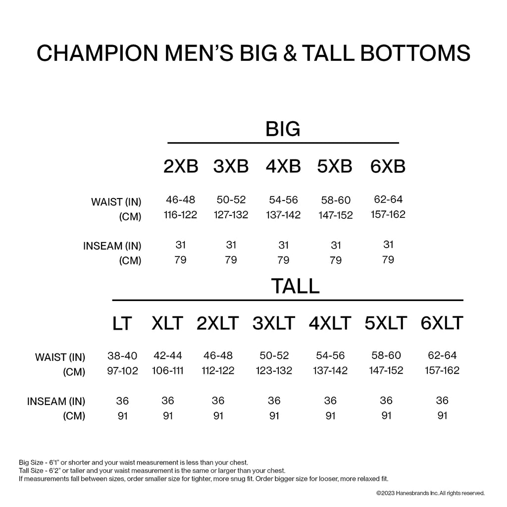 Champion, Powerblend, Fleece Joggers, Comfortable Sweatpants for Men (Reg. or Big, Black Script, XX-Large Tall