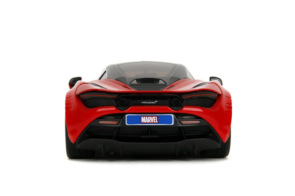 Jada Marvel Spider-Man 1:24 McLaren 720S Die-Cast Car & 2.75" Miles Morales Figure, Toys for Kids and Adults