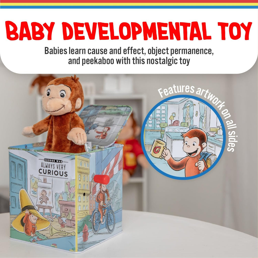 KIDS PREFERRED Curious George Jack-in-The-Box - Musical Toy for Babies