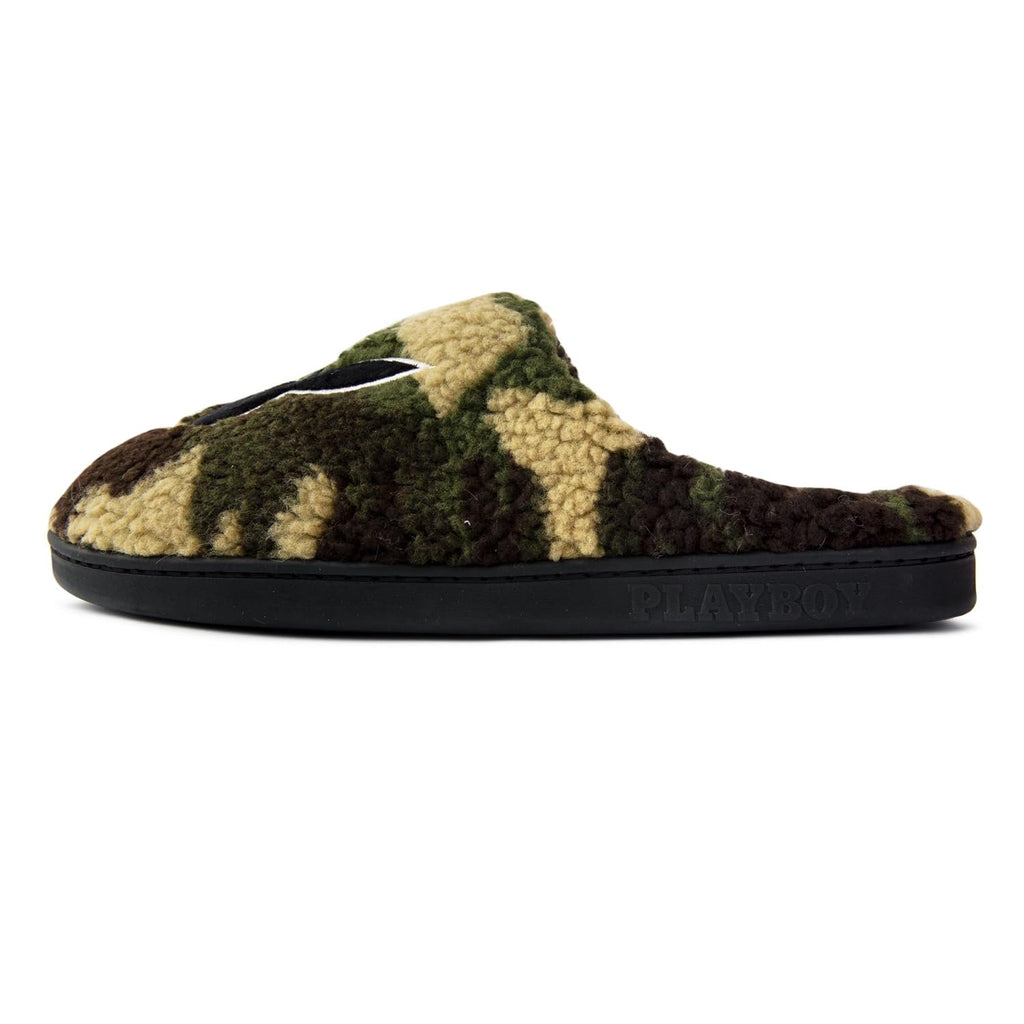 Handcraft Playboy Men's Printed Boucle Clog Slippers with Bunny Logo, Hunter Green, X-Large