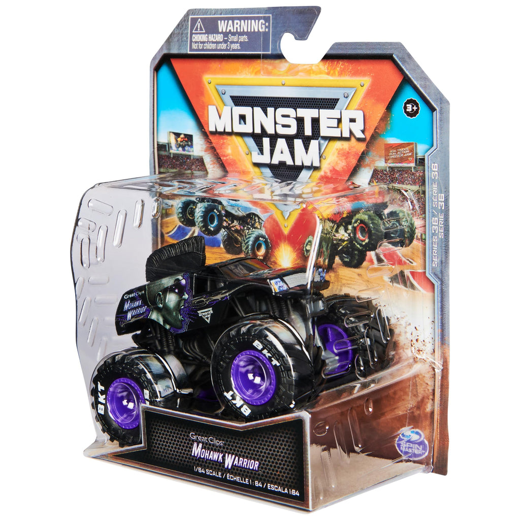 Monster Jam, Official Mohawk Warrior Monster Truck, Die-Cast Vehicle, 1:64 Scale, Kids Toys for Boys Ages 3 and up