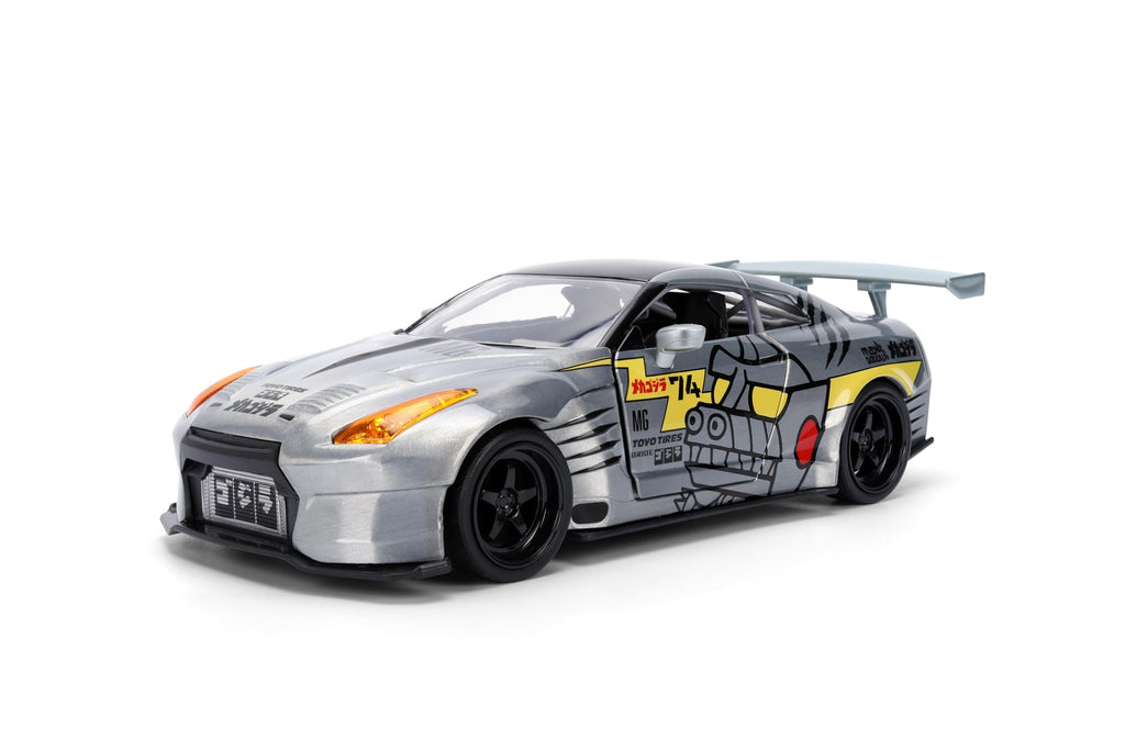 Jada Mechagodzilla w/ 2009 Nissan GT-R R35 Ben Sopra – 1:24 Anime Hollywood Rides – Die-Cast Car & Figure Toys – Opening Doors, Hood & Trunk – Collectible – Ages 8+ – Multi-Color