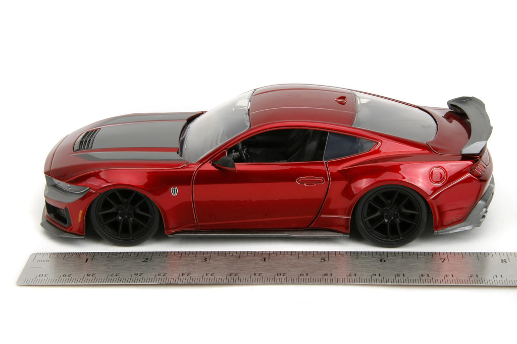 Big Time Muscle 1:24 2024 Ford Mustang GT Dark Horse Die-Cast Car, Toys for Kids and Adults(Candy Red)