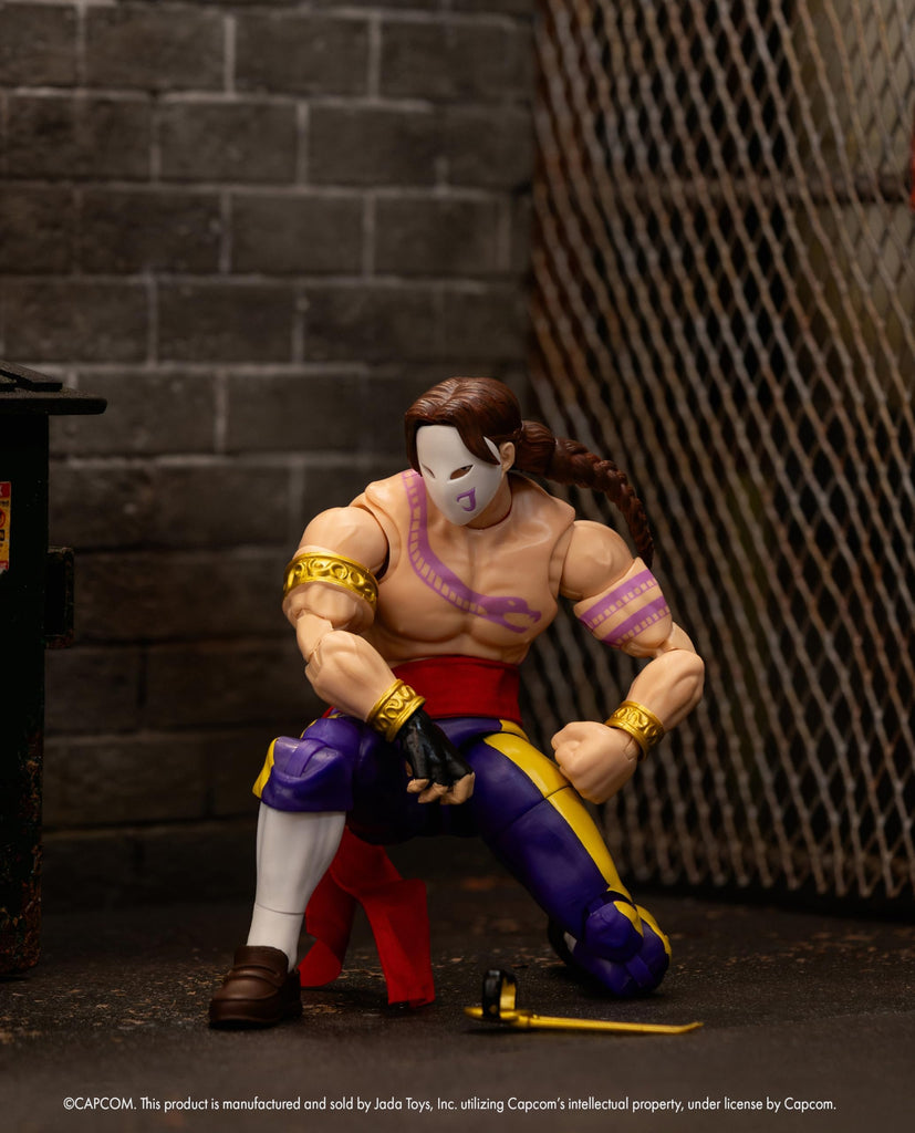 Jada Toys Street Fighter II Vega (Wave 4) Action Figure 1:12 Scale, 6" Tall, Interchangeable Heads, Hands & Claw Accessories