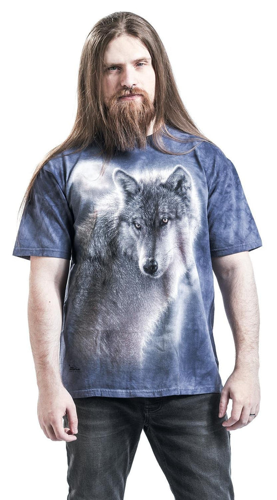 The Mountain Adventure Wolf Adult T-Shirt, Blue, Medium