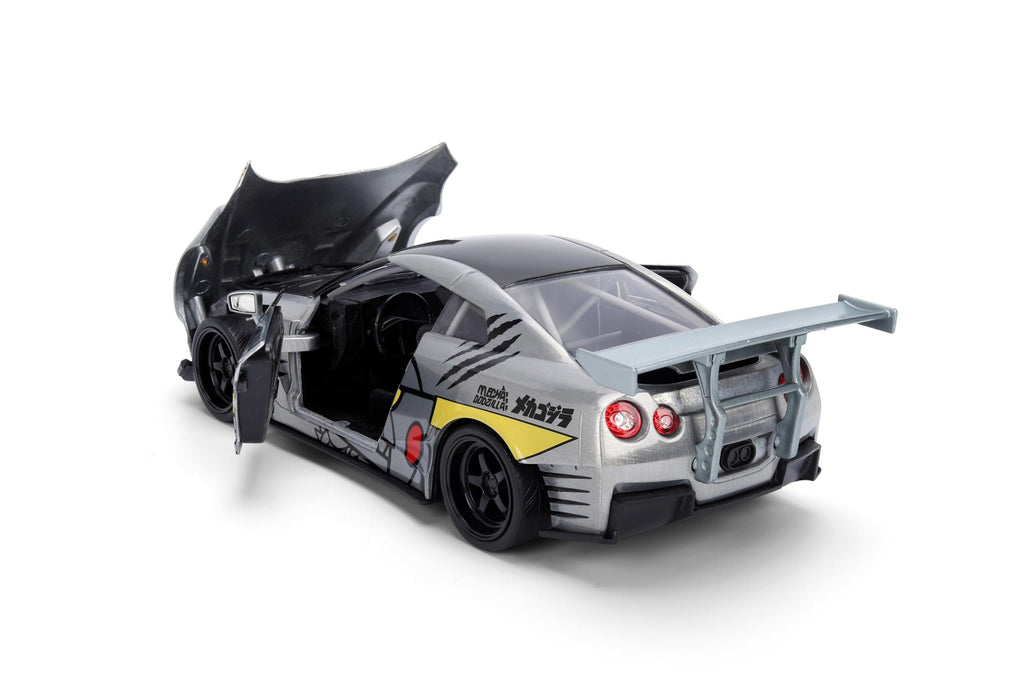 Jada Mechagodzilla w/ 2009 Nissan GT-R R35 Ben Sopra – 1:24 Anime Hollywood Rides – Die-Cast Car & Figure Toys – Opening Doors, Hood & Trunk – Collectible – Ages 8+ – Multi-Color