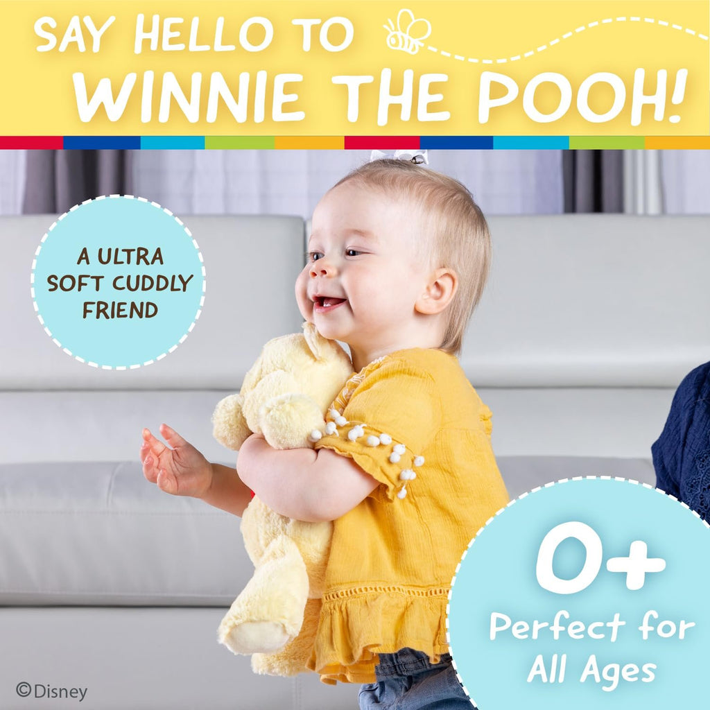 Kids Preferred Disney Baby Winnie the Pooh and Friends Stuffed Animal with Jingle and Crinkle, Pooh 12”