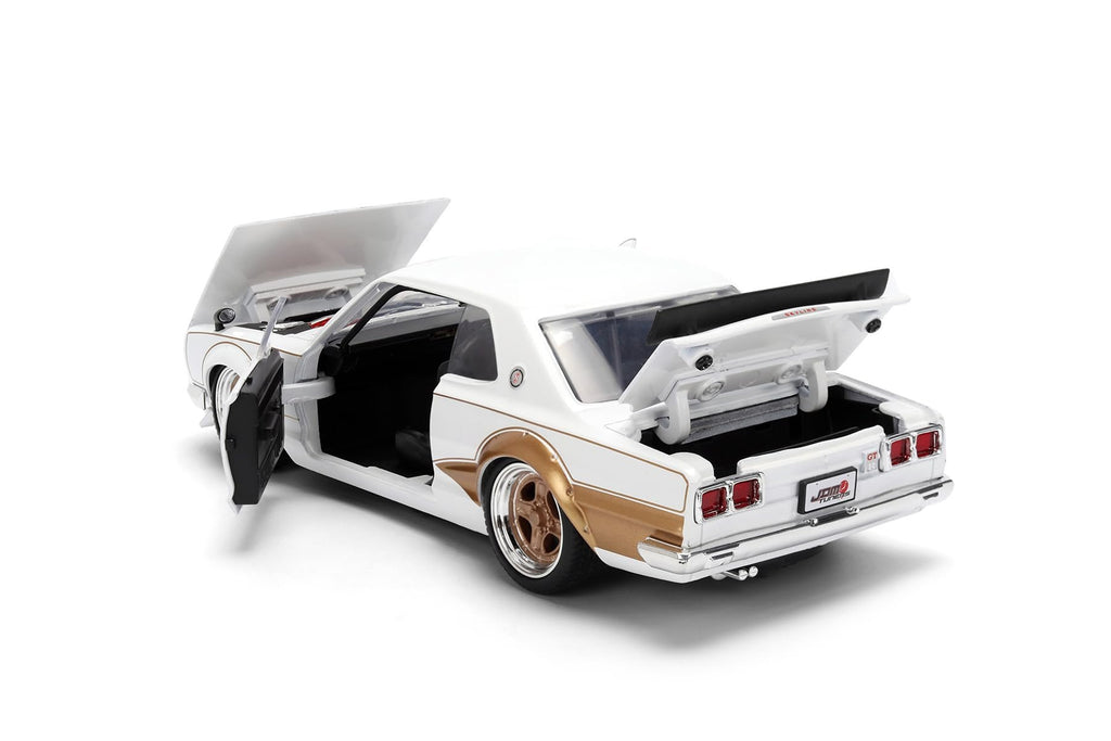 Jada 1971 Nissan Skyline GT-R, White/Gold Toys 37021-1/24 Scale Diecast Model Car
