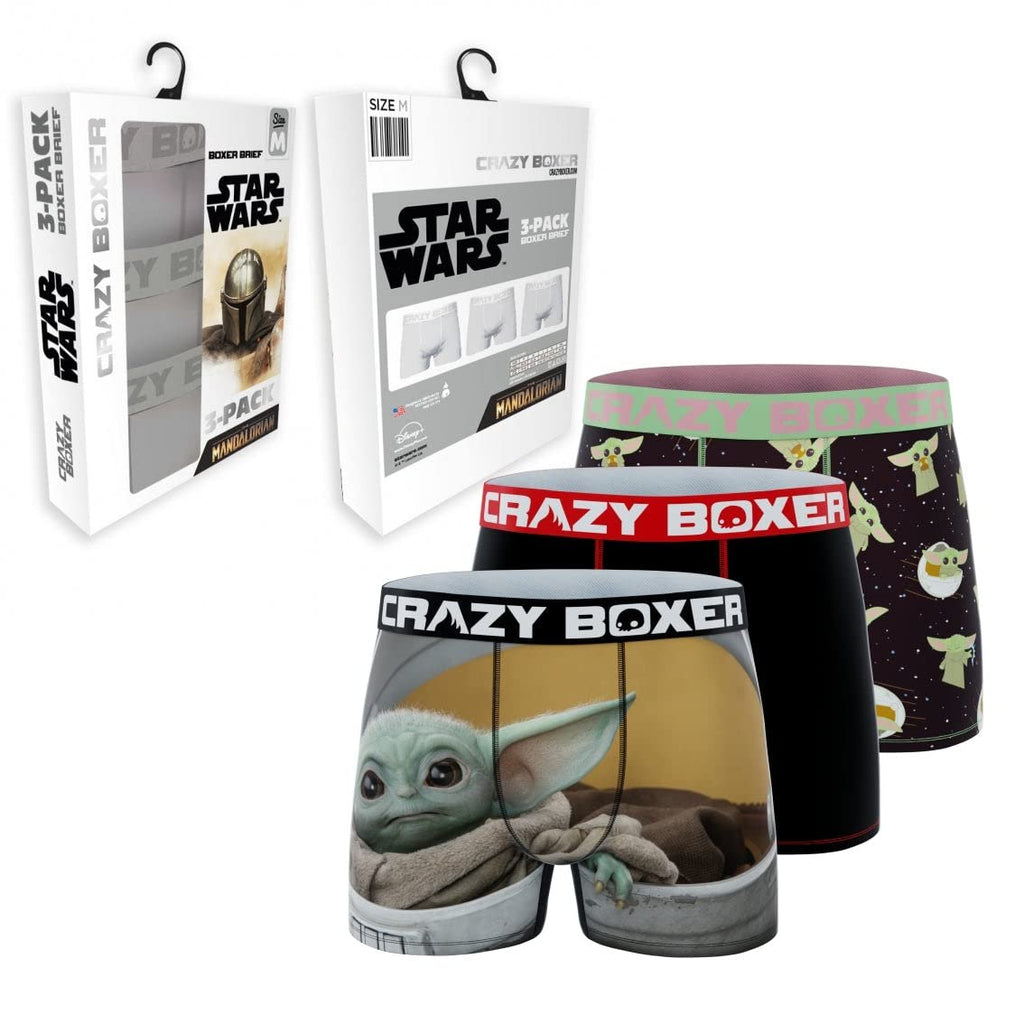 CRAZYBOXER Men's Underwear The Mandalorian Soft Comfortable Boxer Brief Original (3 PACK)