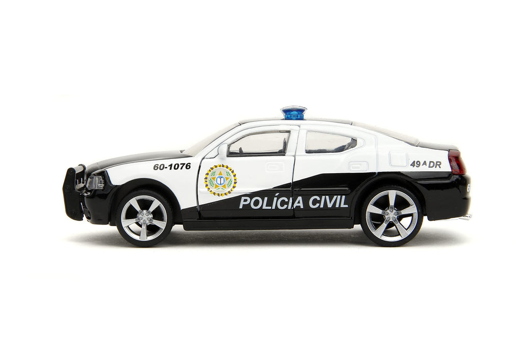 Jada 2006 Dodge Charger Police Black and White Policia Civil Fast & Furious Series 1/32 Diecast Model Car