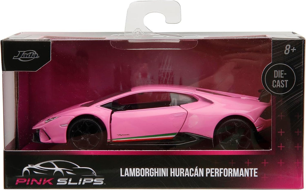 Pink Slips 1:32 W1 Lamborghini Huracán Performante Die-Cast Car, Toys for Kids and Adults(Glossy Pink)