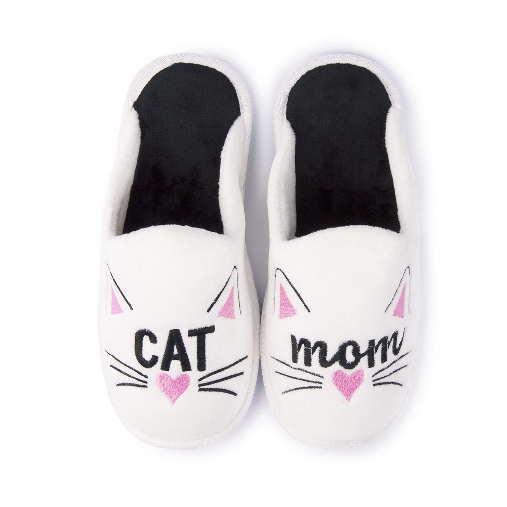 Handcraft Staycation NYC Ladies Funny Quote Scuff Slipper, Plush Non Slip House Slippers for Women, Comfy Soft Sole Bedroom Shoes