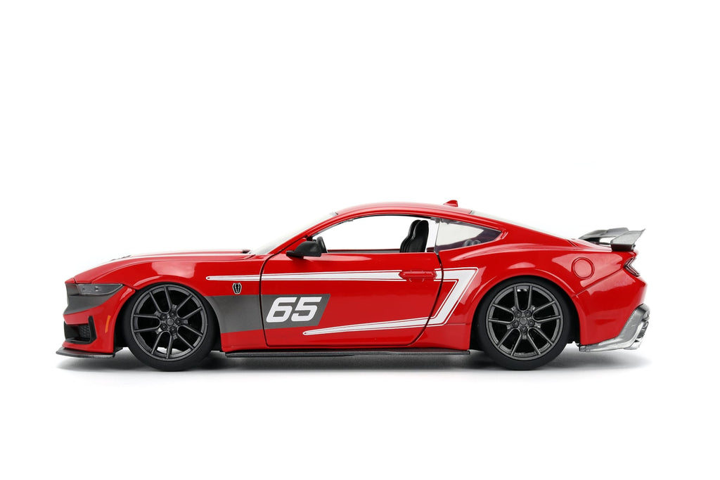Jada Toys Bigtime Muscle 1:24 2024 Ford Mustang Dark Horse Die-cast Car – Opening Doors, Hood, Trunk, Rubber Tires(Glossy Red)