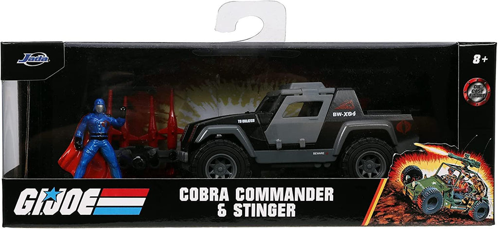 Jada Toys G.I. Joe 1:32 Stinger Die-cast Car with 1.65" Cobra Commander Figure, Toys for Kids and Adults