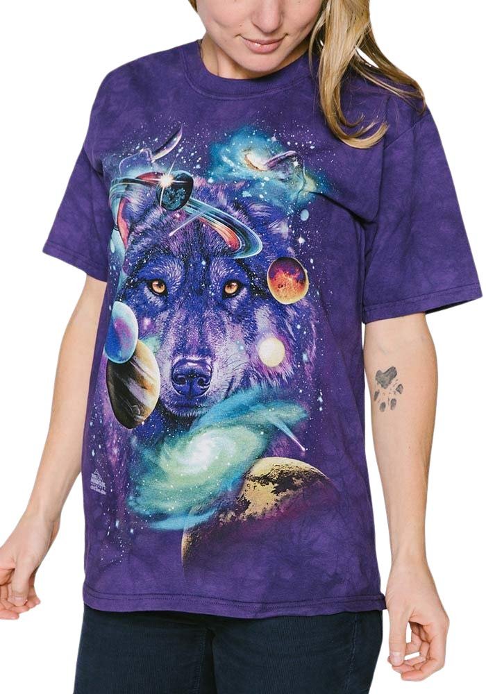 The Mountain Wolf Of The Cosmos Adult T-Shirt, Purple, 2XL