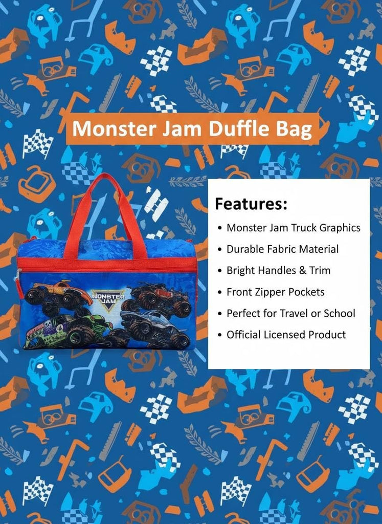 Disney Kids Duffle Bag 16.5" – Travel & Sports Bag with Zipper Pocket, Mesh Side Pockets & Shoulder Strap