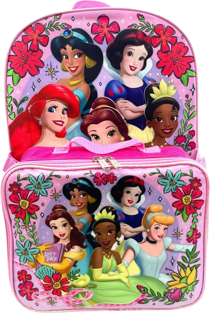 Disney Princess 16 Inch Girl's Backpack With Removable Lunch Box Set (Princess Follow Your Heart)