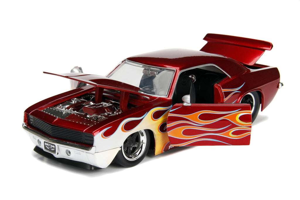 Big Time Muscle 1:24 1969 Chevy Camaro Die-Cast Car, Toys for Kids and Adults(Candy Red)