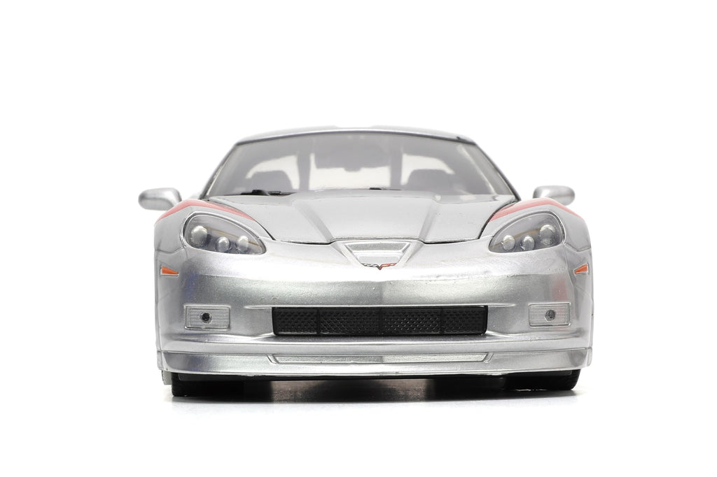 Jada Toys Bigtime Muscle 1:24 2006 Chevy Corvette Z06 Die-cast Car – Opening Doors, Hood, Trunk, Rubber Tires(Candy Silver)