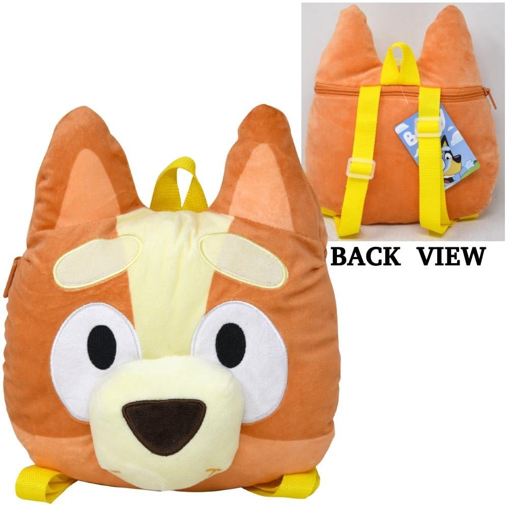 Fast Forward Bluey Bingo Head Shaped Plush Backpack 10 x13