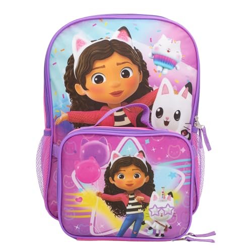 AI ACCESSORY INNOVATIONS Gabby’s Dollhouse 2 Piece Backpack Set, Pre-School Girls 16" Travel Bag, Pink