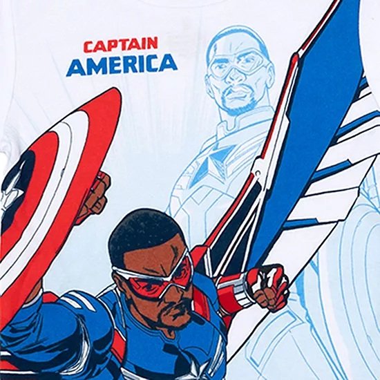 Centric Brands Marvel Captain America Boys' 4-Piece Pajama Set, 100% Cotton, Avengers Sleepwear, Sizes 4-10