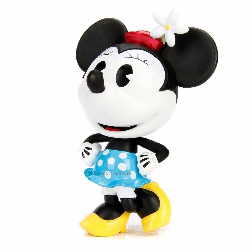 Metals 98255 Disney Classic Minnie Mouse with Blue Polka Dot Dress Collectible Die-Cast Toy Figure, 4"