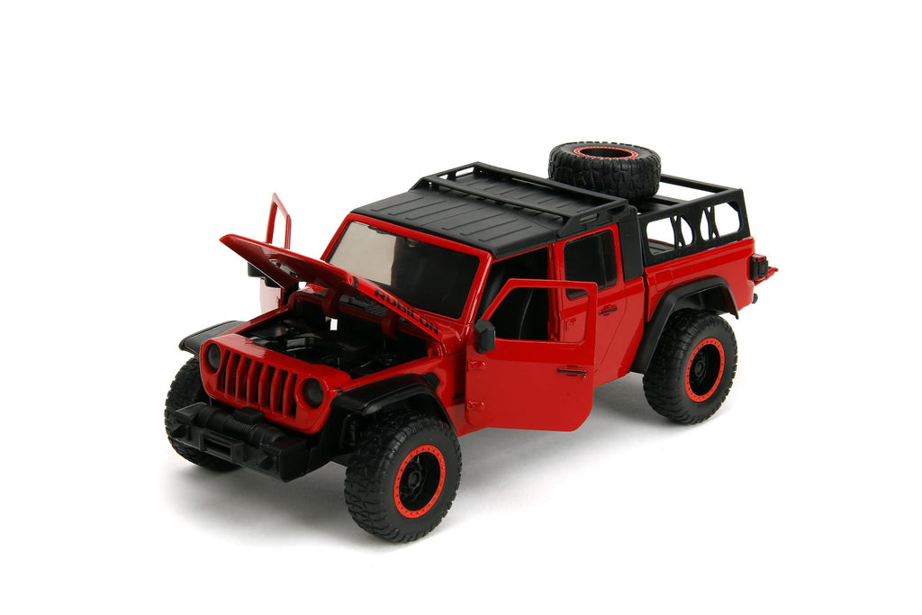 Just Trucks 1:24 2020 Jeep Gladiator Die-Cast Car & Tire Rack, Toys for Kids and Adults(Red)