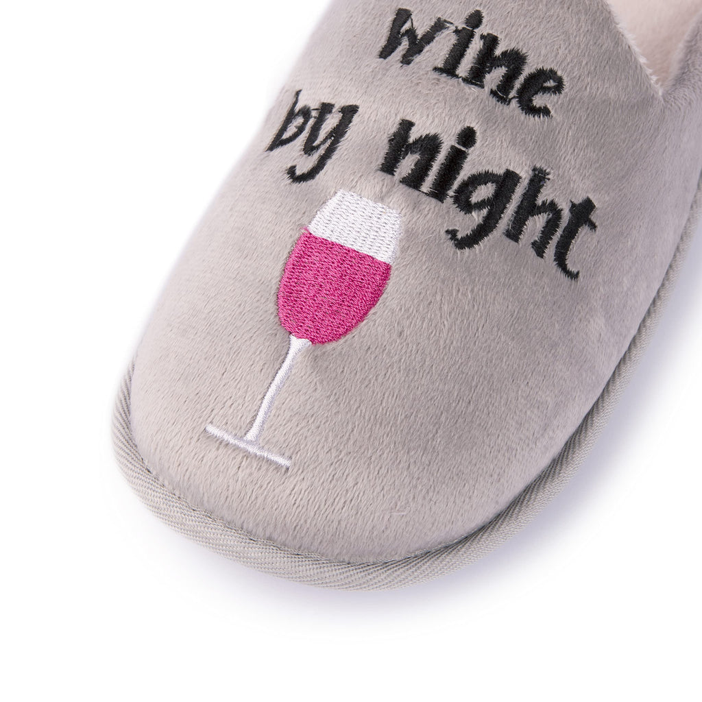 Handcraft Staycation NYC Ladies Funny Quote Scuff Slipper, Plush Non Slip House Slippers for Women, Comfy Soft Sole Bedroom Shoes