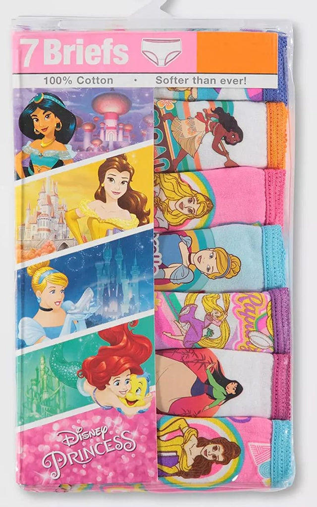 Disney Princess 7 Pack Brief Panties (2T-3T)