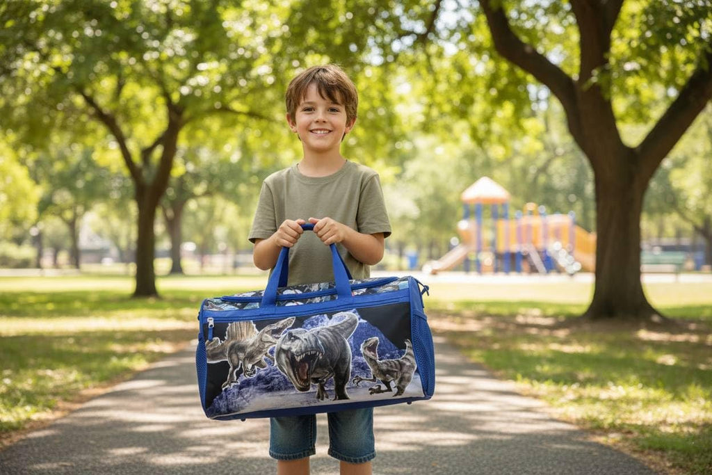 Disney Kids Duffle Bag 16.5" – Travel & Sports Bag with Zipper Pocket, Mesh Side Pockets & Shoulder Strap