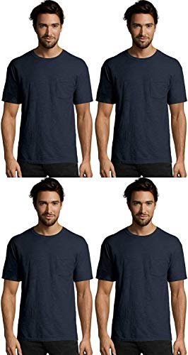 Hanes Men's Pocket Tees 4 Pack FreshIQ Odor Control Cotton Tagless