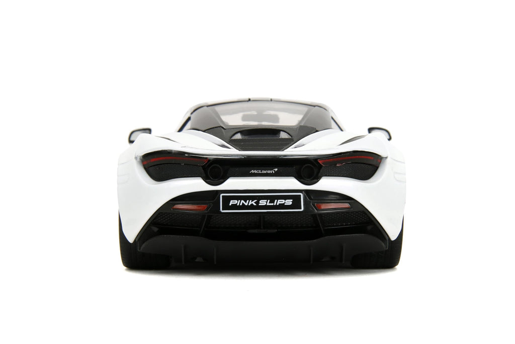 Pink Slips 1:24 W6 McLaren 720S Die-Cast Car w/Base, Toys for Kids and Adults(White)