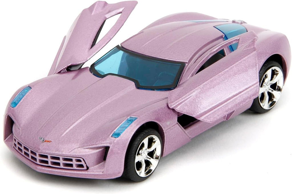 Pink Slips 1:32 W2 2009 Chevy Corvette Stingray Concept Die-Cast Car, Toys for Kids and Adults(Dusty Purple)