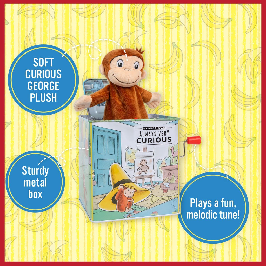KIDS PREFERRED Curious George Jack-in-The-Box - Musical Toy for Babies