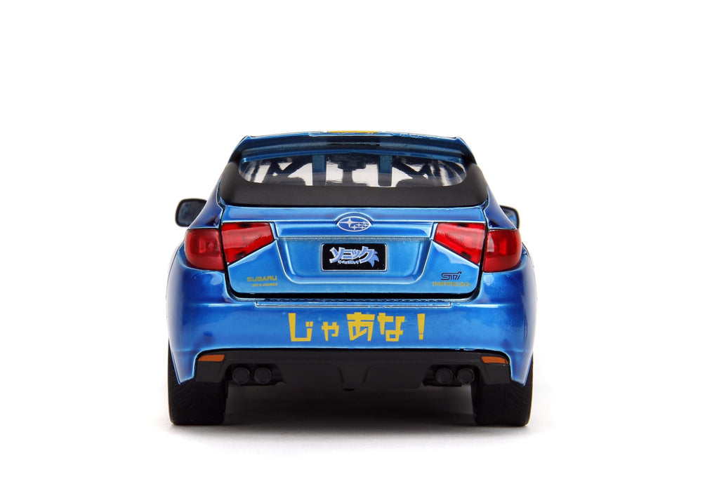 Jada Sonic The Hedgehog 1:24 2012 Subaru Impreza WRX STI Die-cast Car & Sonic Figure, Toys for Kids and Adults