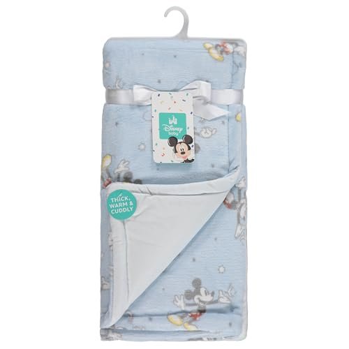 Disney Mickey Mouse, Minnie Mouse, Winnie The Pooh, Lilo and Stitch 2-Ply Infant Blanket - Soft Fleece with Polyfill - Cozy and Warm Baby Blanket for Baby Boys and Girls, 30x40 Inches