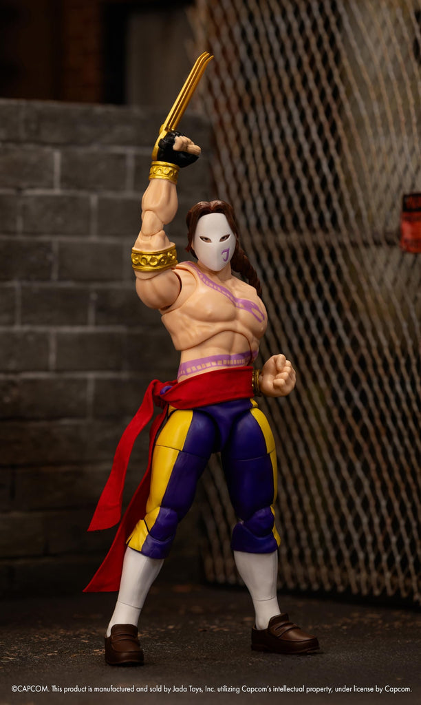 Jada Toys Street Fighter II Vega (Wave 4) Action Figure 1:12 Scale, 6" Tall, Interchangeable Heads, Hands & Claw Accessories