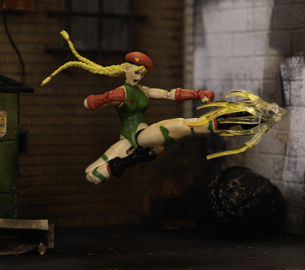 Jada Toys – Street Fighter II Cammy Action Figure - 1:12 Scale Collectible - Includes Interchangeable Heads, Hands, and Accessories - Ages 13+ - Classic Video Game Nostalgia
