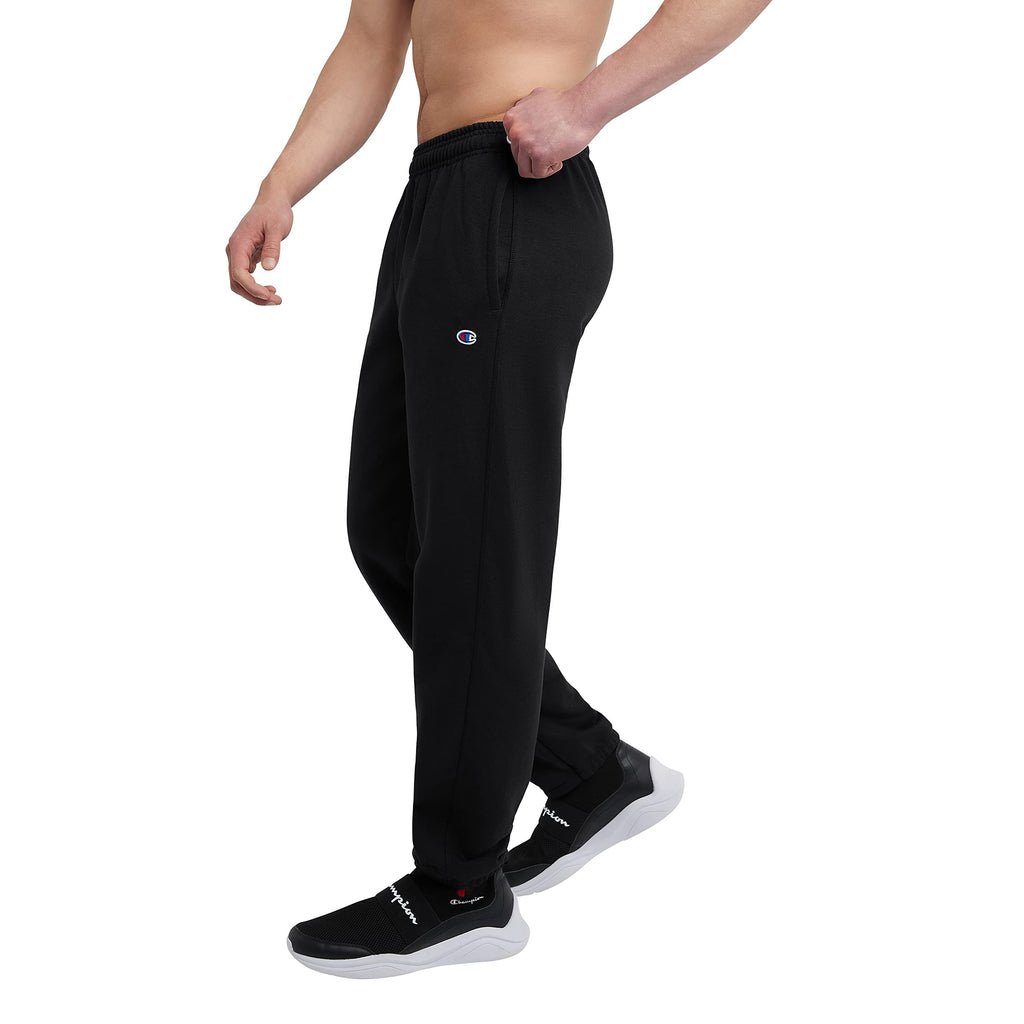 Champion Sweatpants, Powerblend, Fleece, Comfortable Relaxed-Bottom Pants for Men (Reg. or Big, Oxford Gray C Patch Logo, X-Large Tall