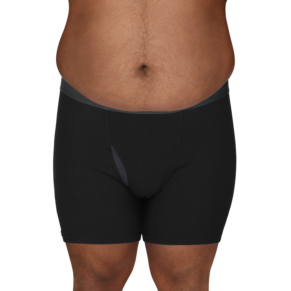 Fruit of the Loom Men's Premium Tag-Free Cotton Underwear (Regular, Big Man-3 Pack-Black/Gray, 3X-Large