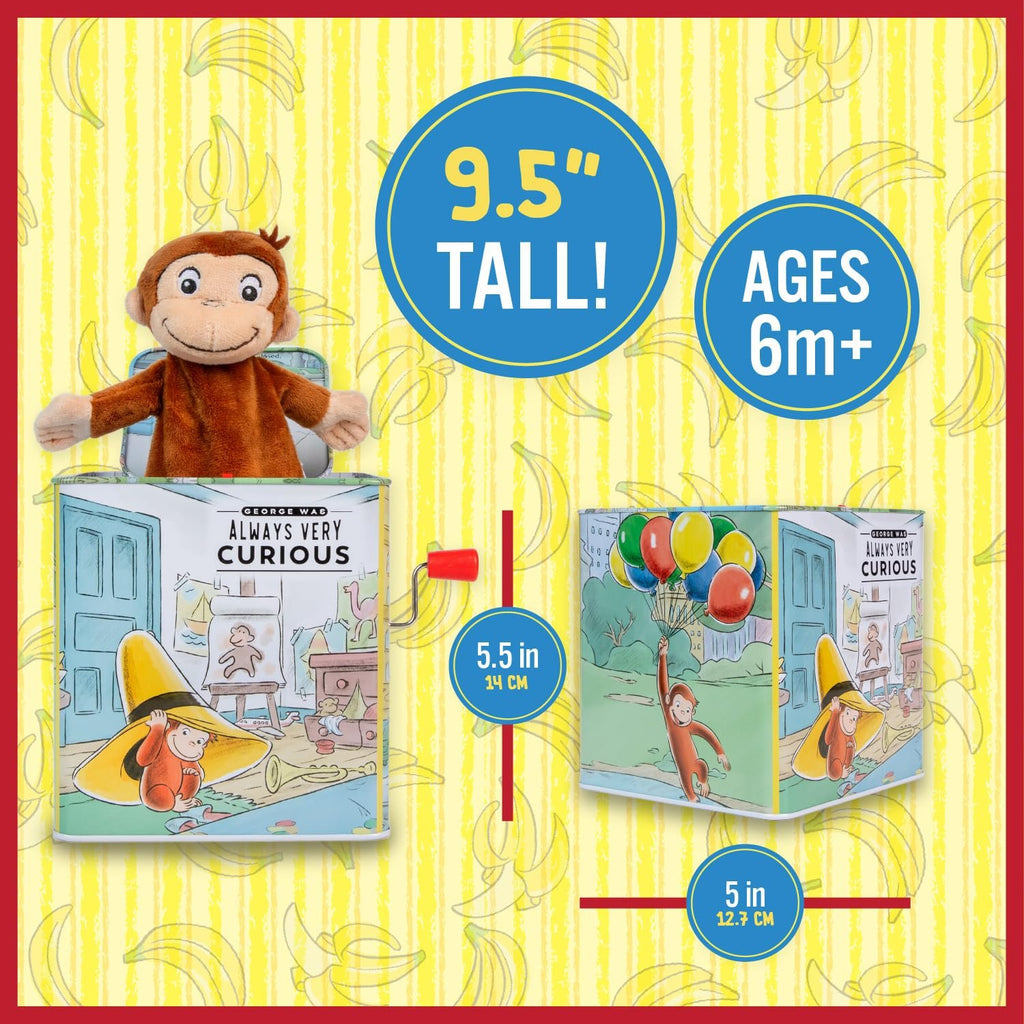 KIDS PREFERRED Curious George Jack-in-The-Box - Musical Toy for Babies
