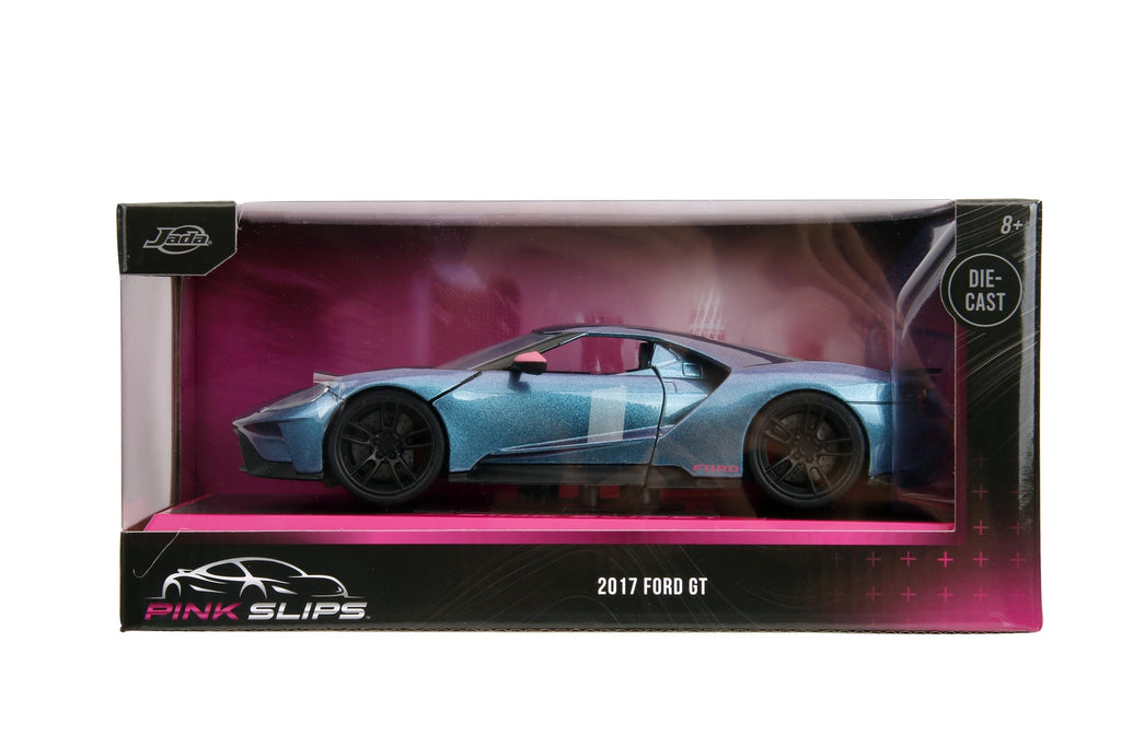 Pink Slips 1:24 W7 2017 Ford GT Die-Cast Car, Toys for Kids and Adults (Metallic Purple/Blue)