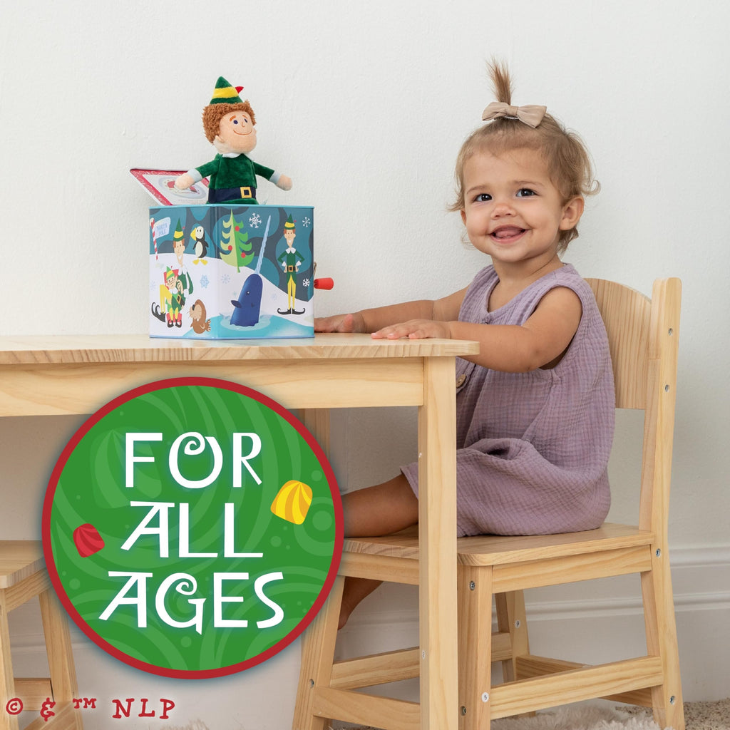 KIDS PREFERRED Warner Brothers Elf Jack-in-The-Box - Buddy The Elf Musical Toy for Kids & Toddlers