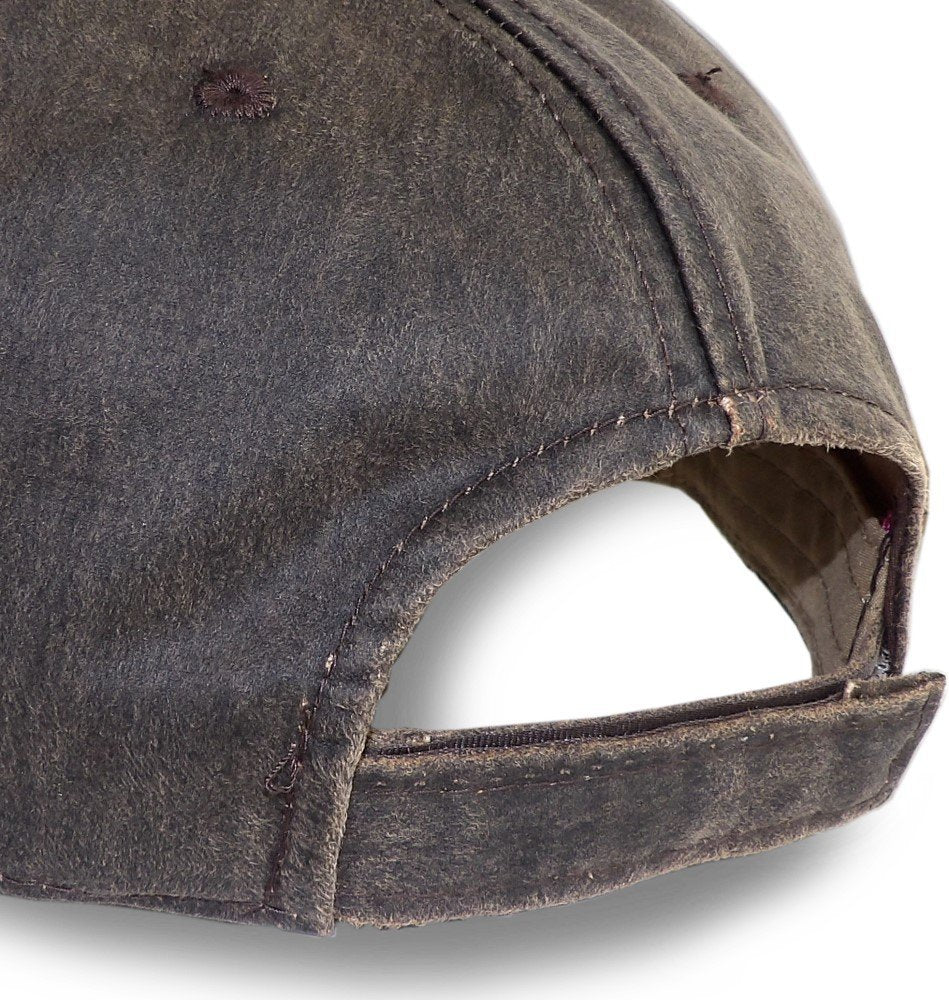 Outdoor Cap Adjustable Closure Bonefish Weathered Cotton Cap, Dark Brown