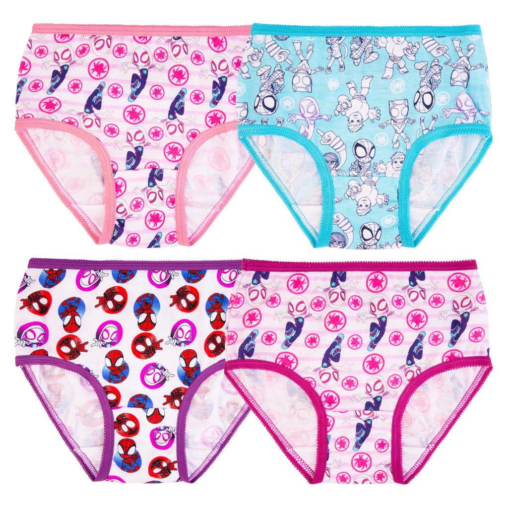 Marvel Girls' Spiderman & Ghost Spider Toddler Panties Sizes 2T-8, 4-Pack