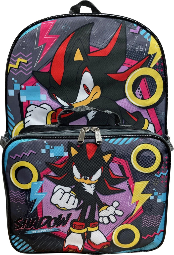 Sonic The Hedgehog 16 Inch Backpack With Detachable Matching Lunch Box