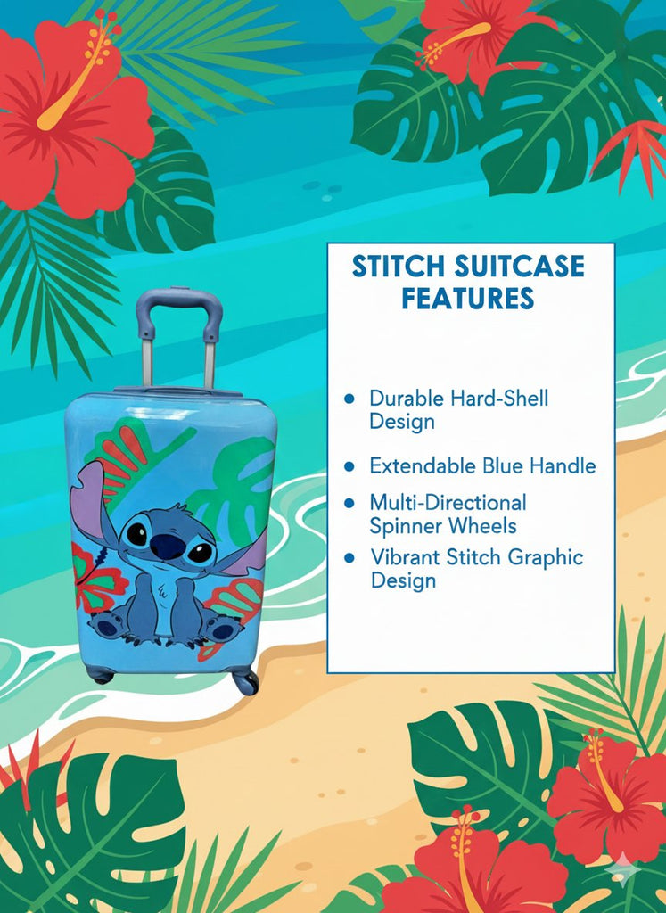 Disney Character 20" Hardshell Luggage - Toy Story, Stitch and more! Hard-side Suitcase for Travel with Spinner Wheels 20"x12"x8"