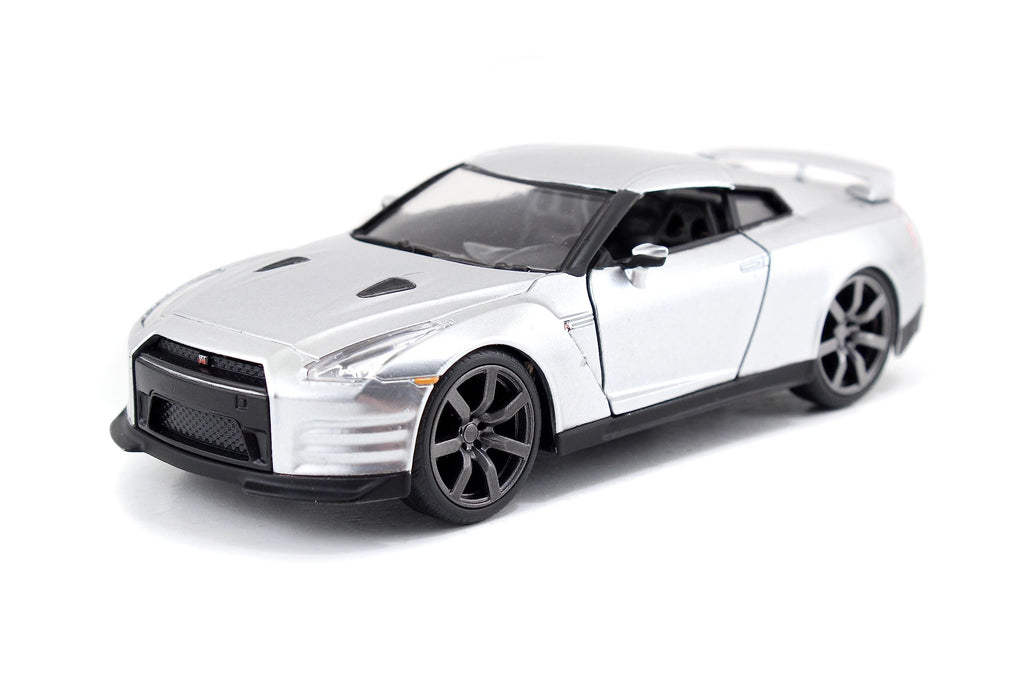 Fast & Furious 1:32 2009 Brian's Nissan GT-R R35 Die-Cast Car, Toys for Kids and Adults(Silver)