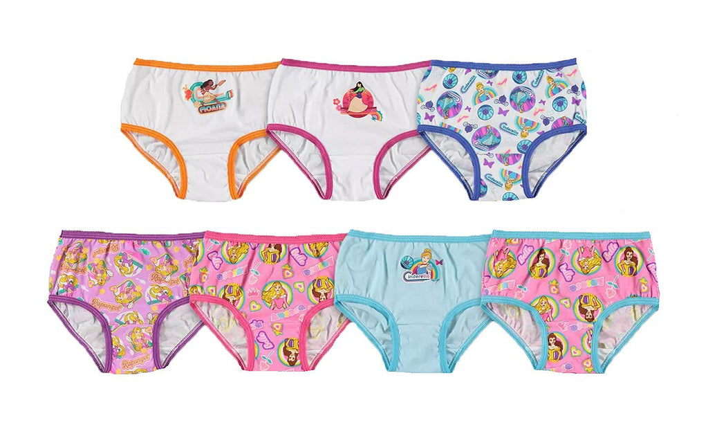 Disney Princess 7 Pack Brief Panties (2T-3T)